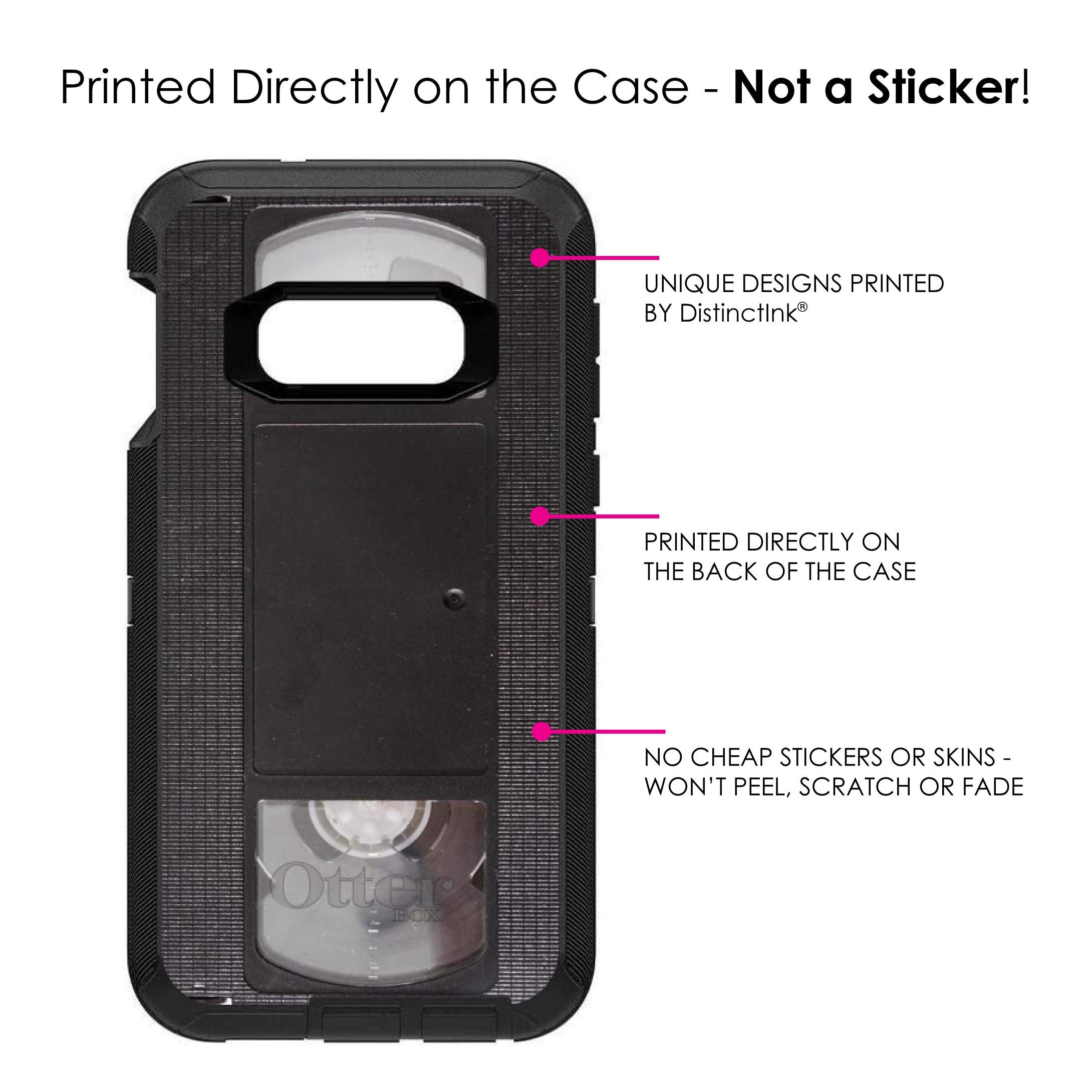 DistinctInk Samsung Galaxy S10e Case (5.8 Inch) - Durable Protective Phone Cover | Black VHS Video Tape Design | Shockproof Replacement for OtterBox Defender | Perfect for Outdoor Activities, Travel & Daily Use