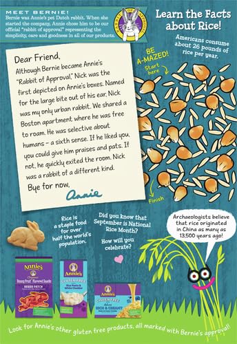 Annie's Gluten Free Cocoa & Vanilla Bunny Cookies - 6.75oz Pack | Organic Snacks for Kids Lunchbox, School Treats & Allergy-Friendly Desserts