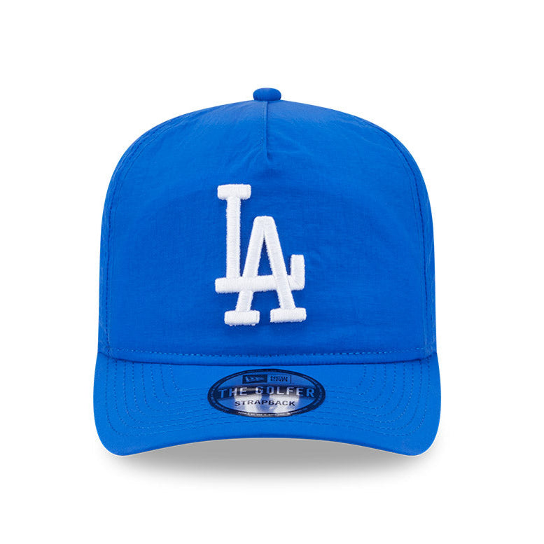 New Era Los Angeles Dodgers Strapback Hat - Light Royal Blue Nylon Golf & Casual Wear for Men & Women - Perfect for Baseball Games, Golfing, and Everyday Fashion