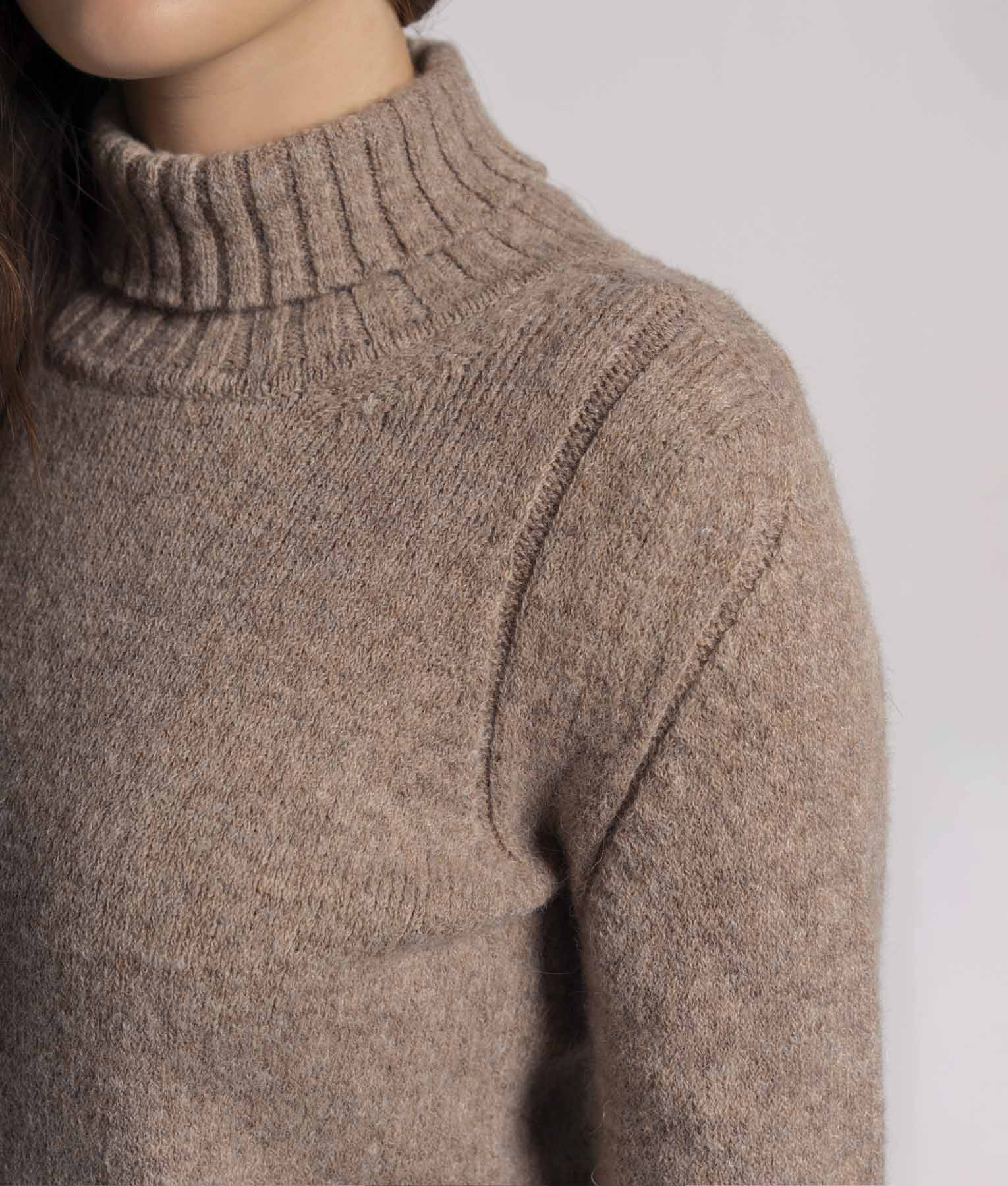 Women's Jersey High Neck Sweater - Soft Knit Pullover for Fall & Winter - Perfect for Office, Casual Wear & Layering