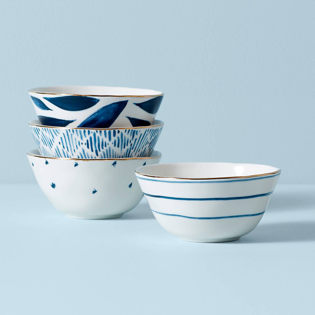 Blue Bay Dessert Bowls Set of 4 - Elegant Ceramic Serving Bowls for Ice Cream, Pudding & Fruit - Perfect for Parties, Dessert Bars & Home Dining