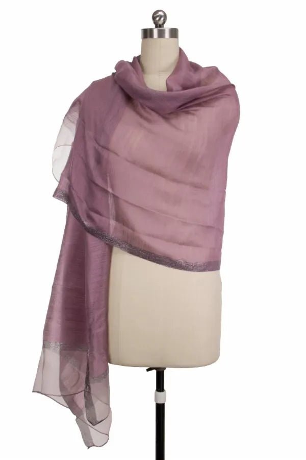 Elegant Shimmer Border Scarf - Soft Glitter Trim Shawl for Women, Perfect for Parties, Weddings & Evening Events