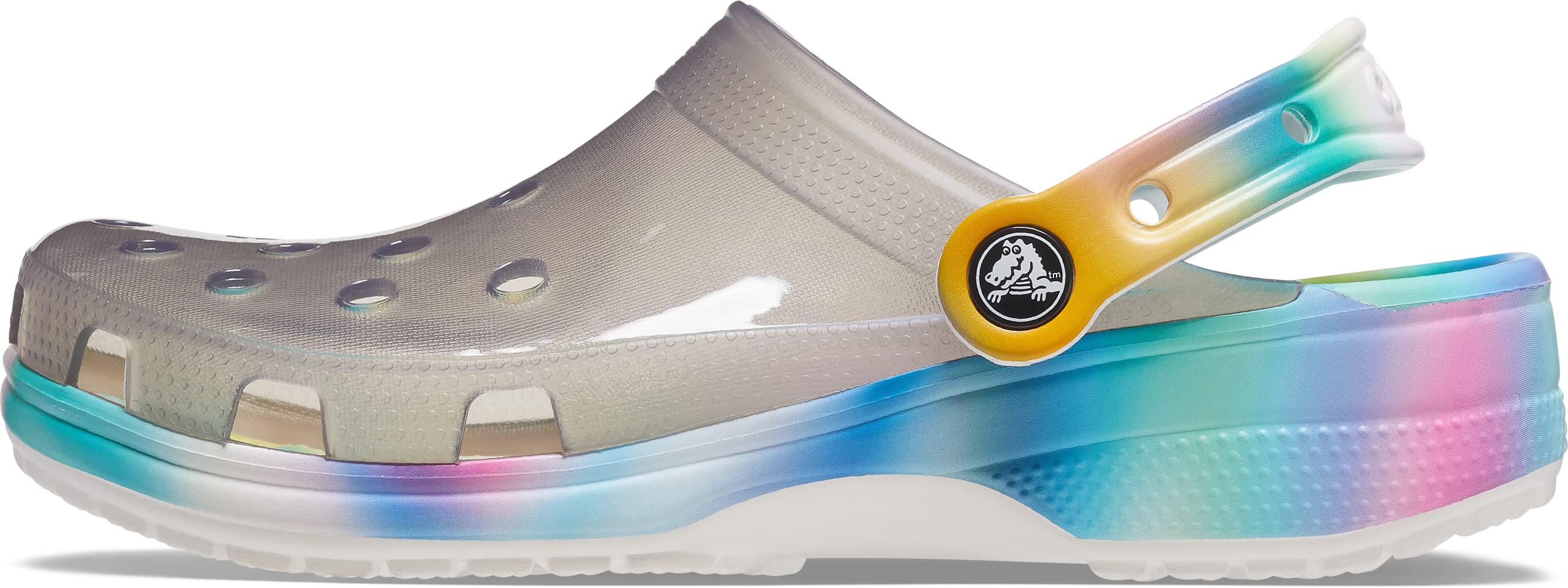 Crocs Unisex Classic Translucent Clogs for Men & Women - Comfortable Slip-On Shoes for Indoor, Outdoor, Beach & Garden Wear