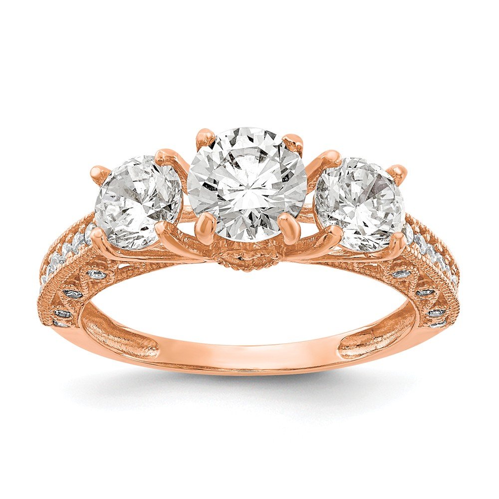 10K Rose Gold Cubic Zirconia Anniversary Ring for Women - Elegant Wedding Band, Promise Ring, Gift for Her - Perfect for Anniversaries, Engagements & Special Occasions