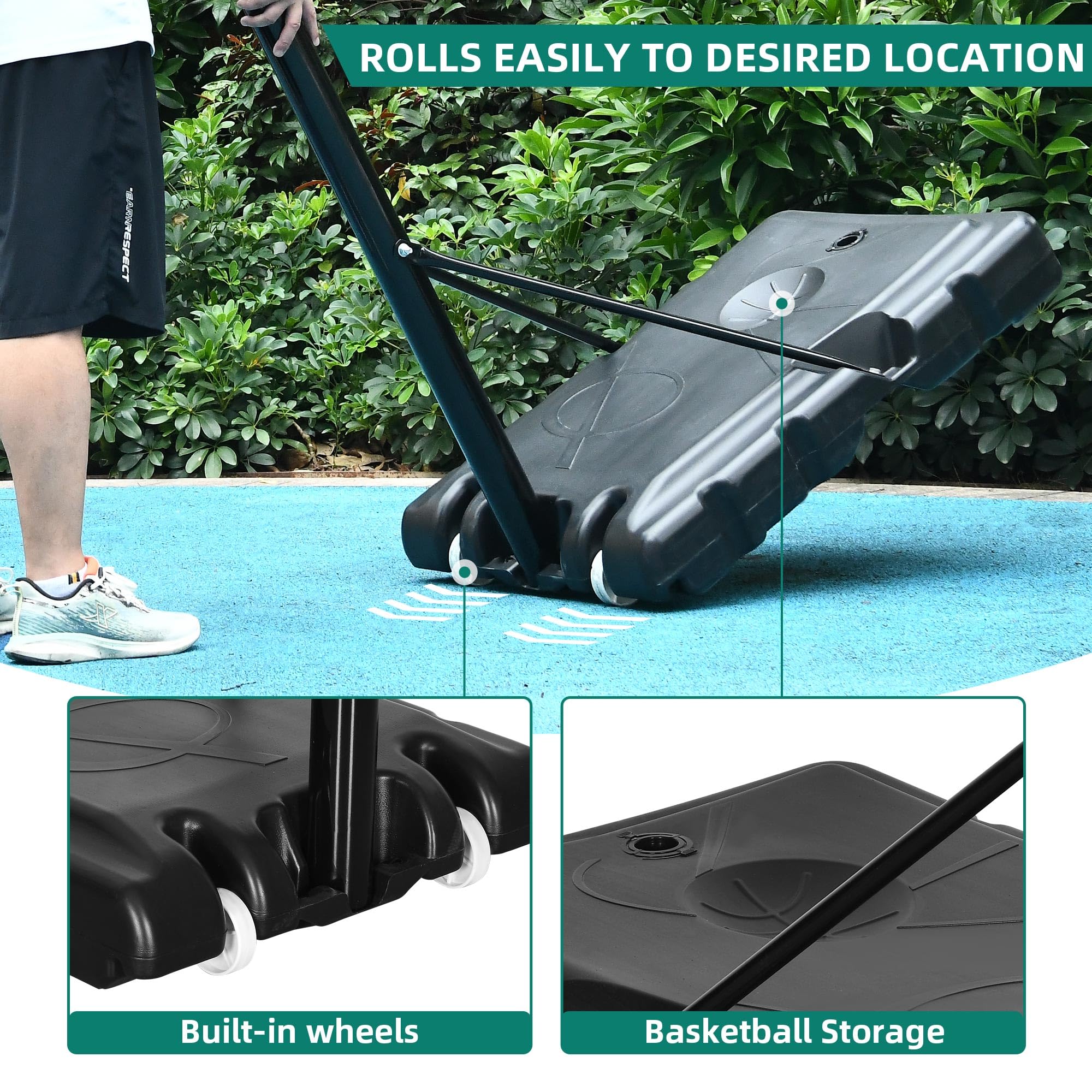 YITAHOME Portable Adjustable Basketball Hoop for Indoor & Outdoor Use - Perfect for Driveway, Backyard, Pool, and Kids Play