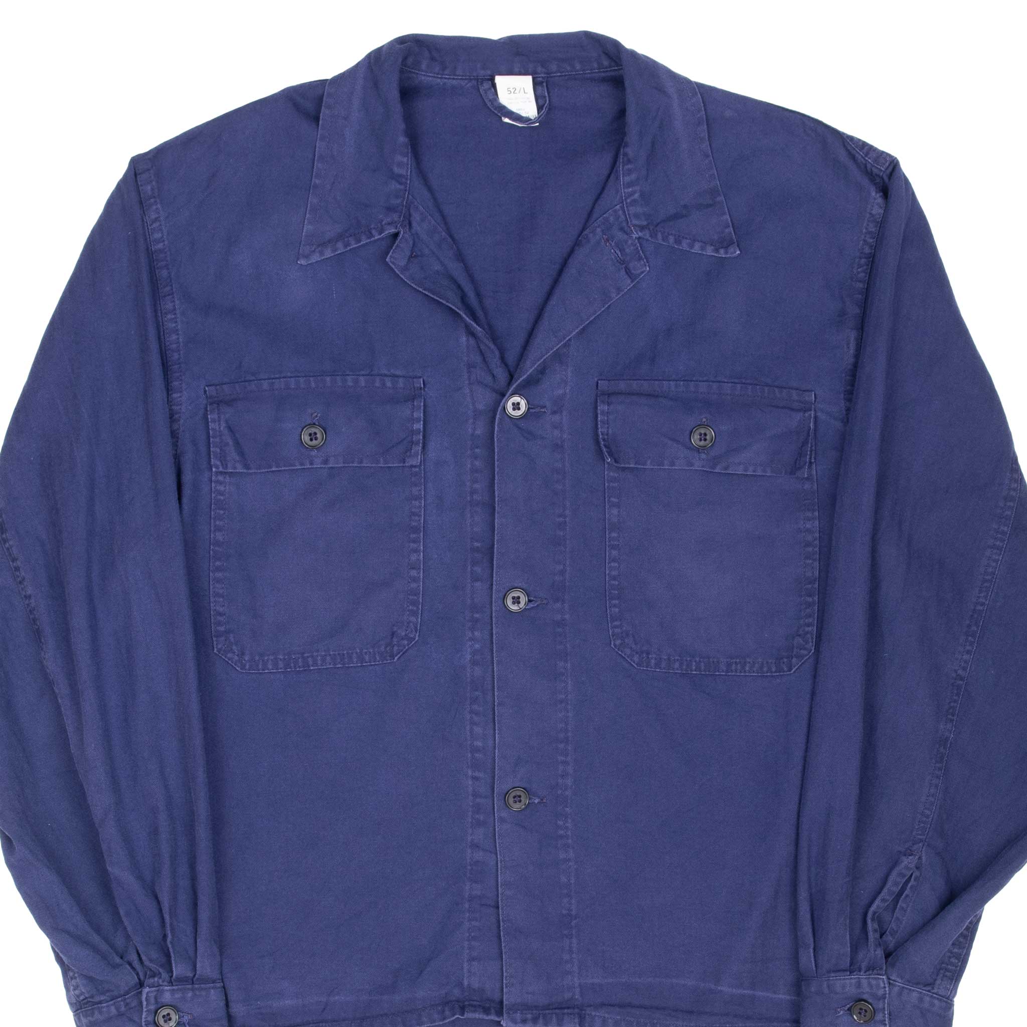Vintage French Workwear Twill Herringbone Reindl Jacket 1980s Large - Retro Style for Men, Outdoor Work & Casual Wear