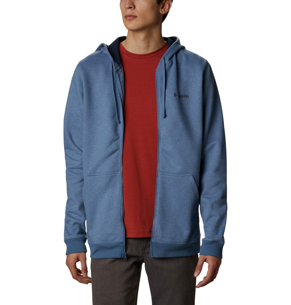 Columbia Men's Hart Mountain Full Zip Hoodie - Soft Cotton Blend Fleece Jacket for Outdoor Hiking, Camping & Casual Wear