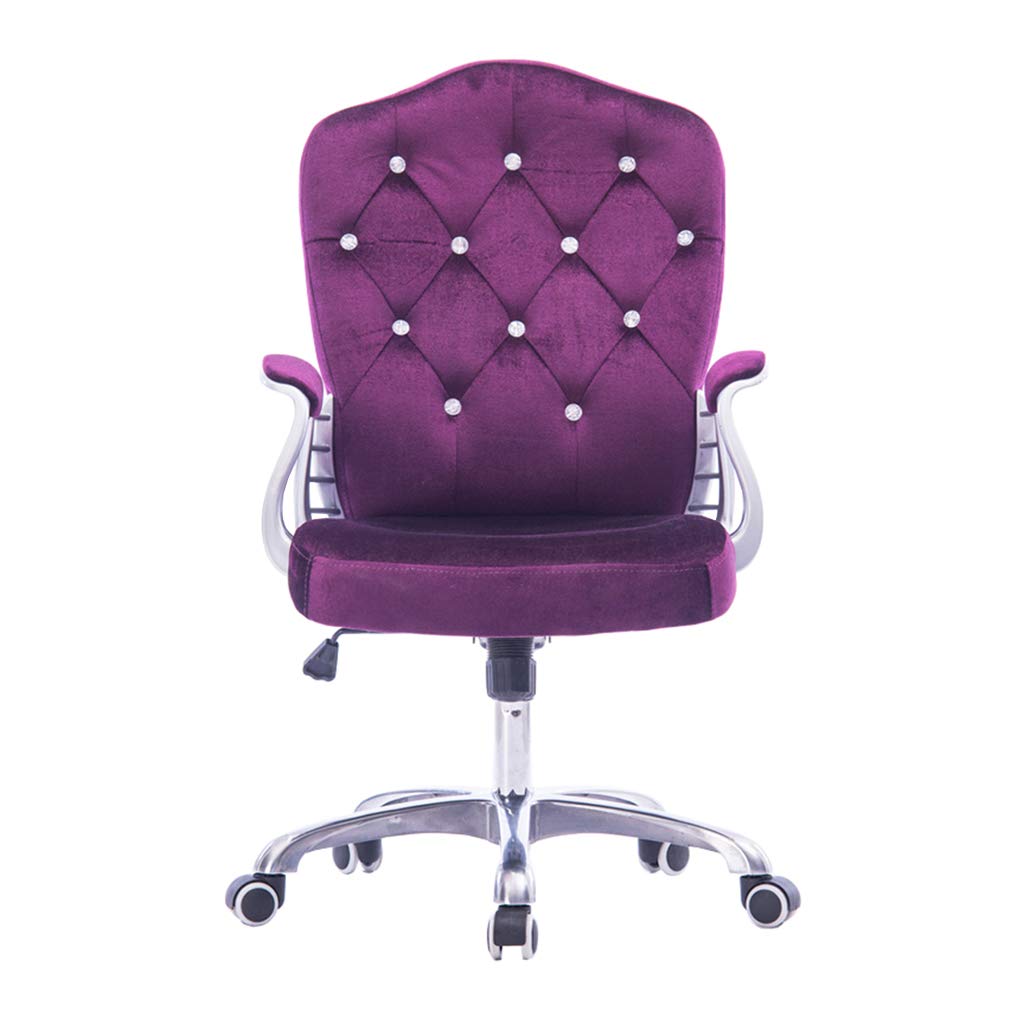 Modern Velvet Mid-Back Office Chair with Adjustable Arms & Swivel Casters - Ergonomic Computer Desk Chair for Home & Workspaces - LIYFF Comfortable Task Stool for Study, Gaming & Remote Work