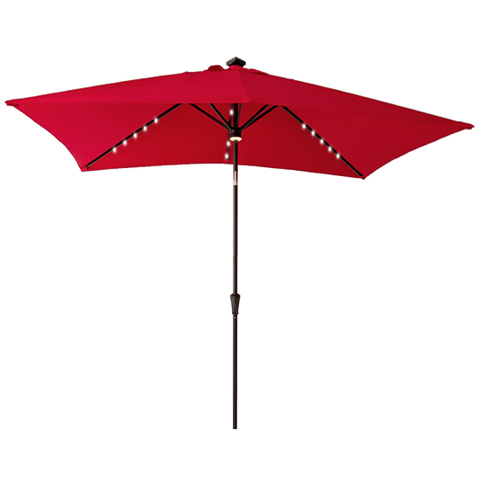 Helios&Hestia 6.5x10 ft Solar Powered LED Patio Umbrella with Tilt - Perfect for Outdoor Dining, Poolside Lounging, and Backyard Gatherings