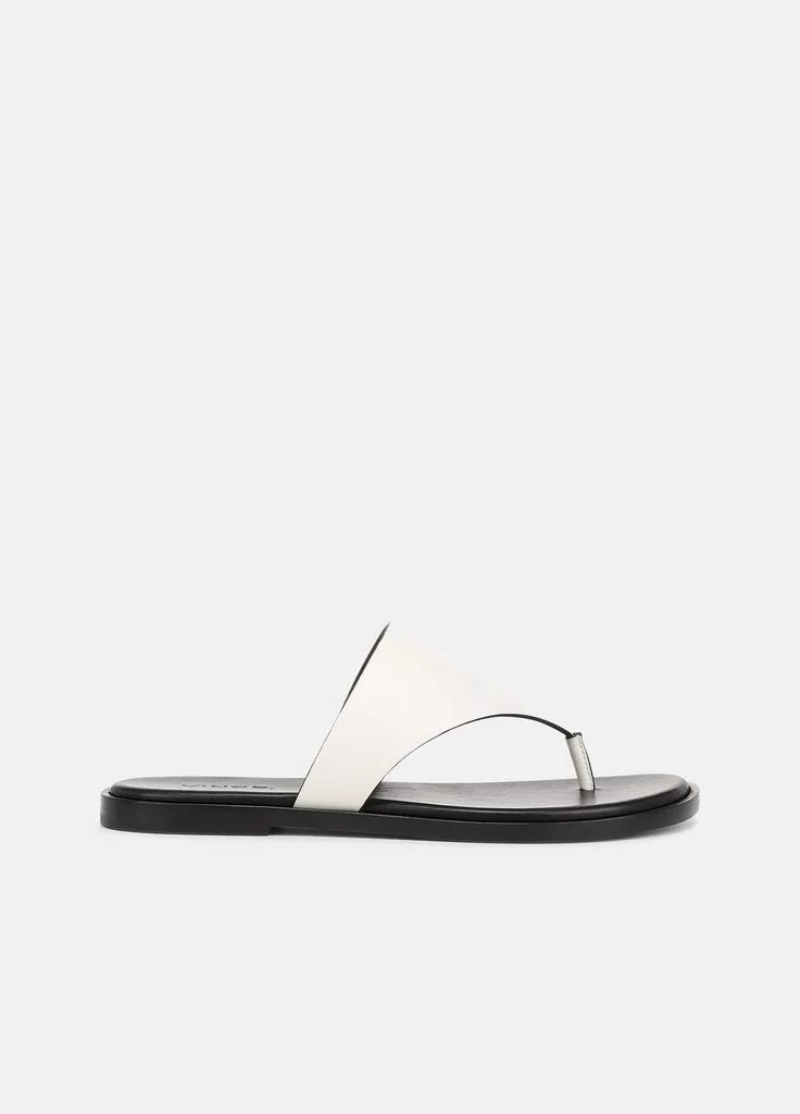 Ellis Leather Thong Sandals for Women - Comfortable Milk Color Flip Flops for Beach, Pool & Summer Outfits