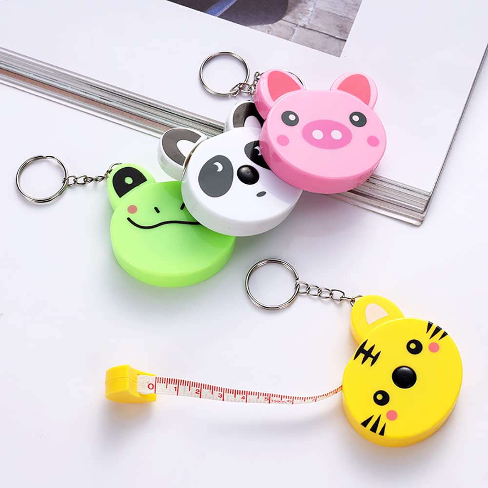 4pcs 60-Inch (1.5 Meter) Soft Retractable Measuring Tape - Cute Kawaii Animal Design for Body Measurements, Sewing & Tailoring | Perfect for DIY Crafts, Fashion Design & Home Improvement Projects