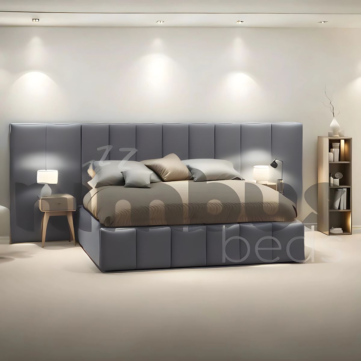 Victoria Queen Bed Frame with Upholstered Headboard - Modern Platform Bed with Wooden Slats - Sturdy & Noise-Free for Bedroom, Guest Room, or Dorm