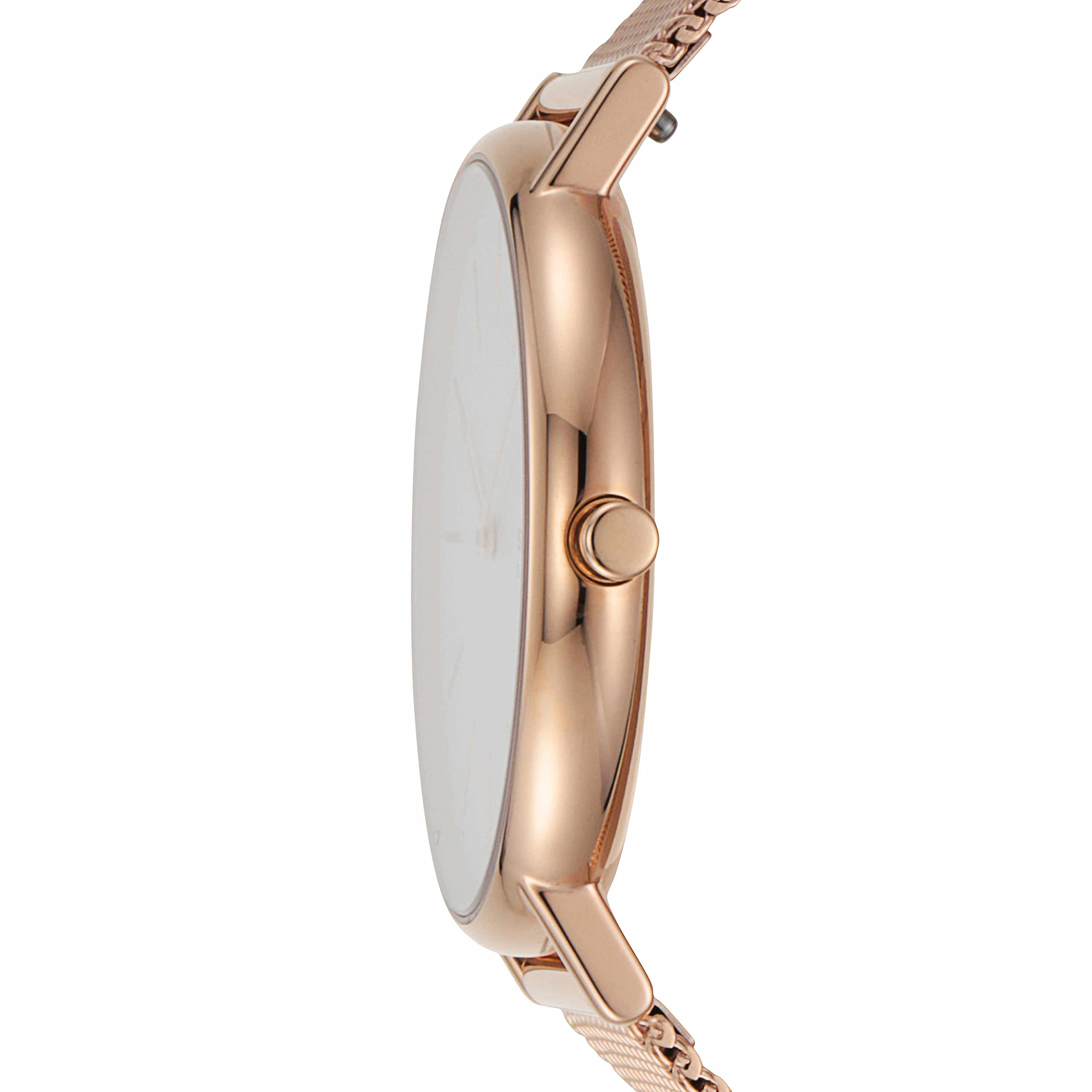 Skagen Women's Watch - Minimalist Danish Design, Stainless Steel Mesh Band, Water Resistant - Perfect for Office Wear, Casual Outfits & Everyday Elegance