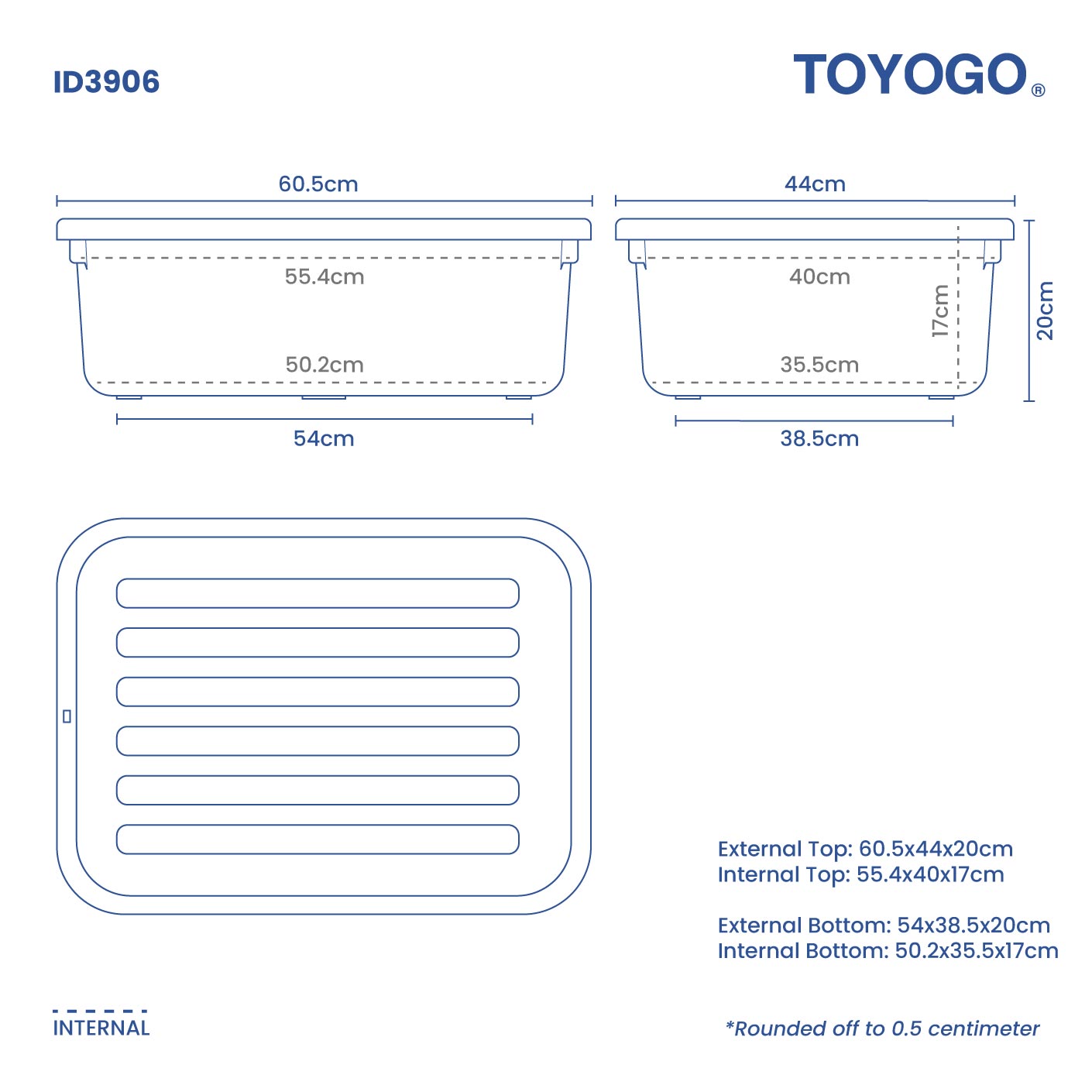 Heavy Duty Industrial Plastic Storage Container (ID3906) - Stackable Bins for Warehouse Organization, Garage Storage & Commercial Use