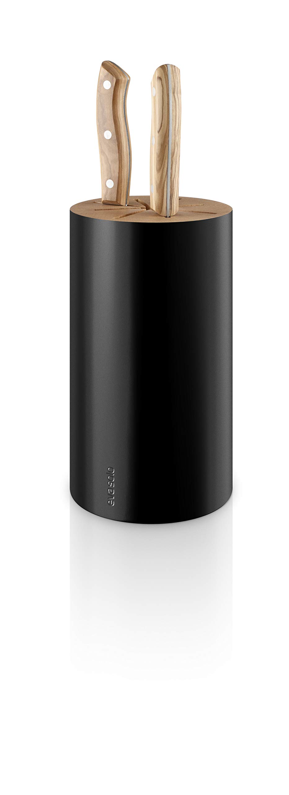Eva Solo Nordic Kitchen 515295 Knife Block - 8 Knife Storage, 25cm Height, Solid Wood, Black Finish - Perfect for Modern Kitchens & Countertop Organization