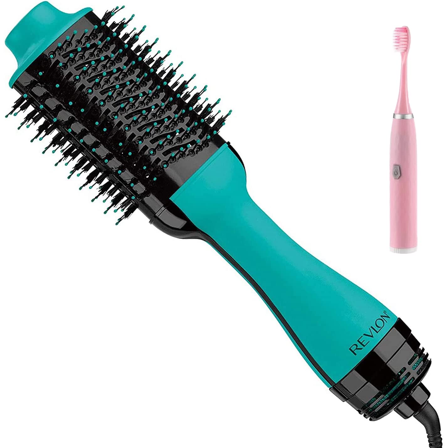 REVLON Salon One-Step Original 1.0 Hair Dryer & Volumizer Hot Air Brush - Ionic Technology, Adjustable Heat Settings, Cool Tip, Diffuser & Dryer Attachment (Teal) | Perfect for Salon-Quality Blowouts at Home, Styling & Volumizing Hair