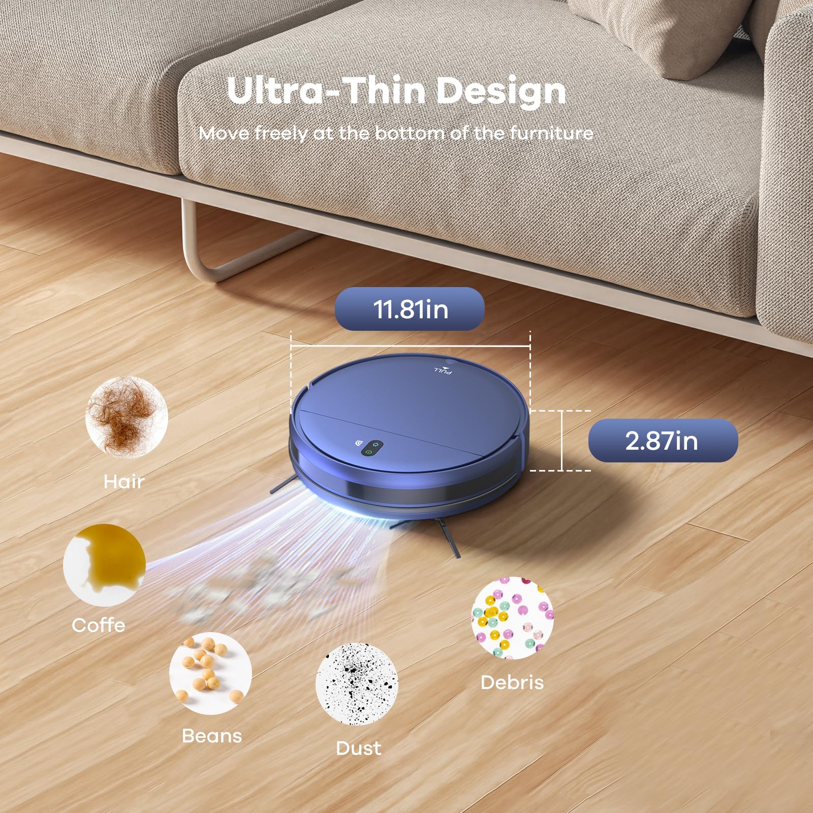 ZCWA WiFi Robot Vacuum & Mop - 4 Cleaning Modes, Self-Charging for Pet Hair & Carpets - Home Cleaning Solution