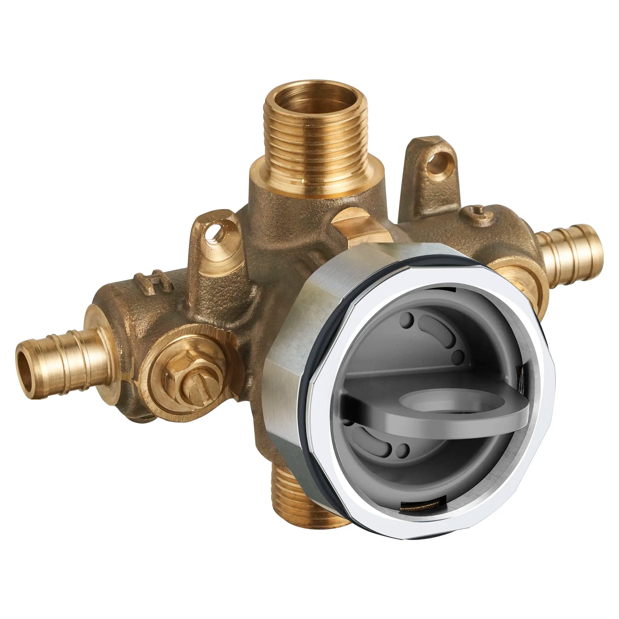 Flash® Shower Rough-In Valve with PEX Inlets & Universal Outlets - Includes Screwdriver Stops for Crimp Ring System - Perfect for Bathroom Remodeling & Plumbing Installations