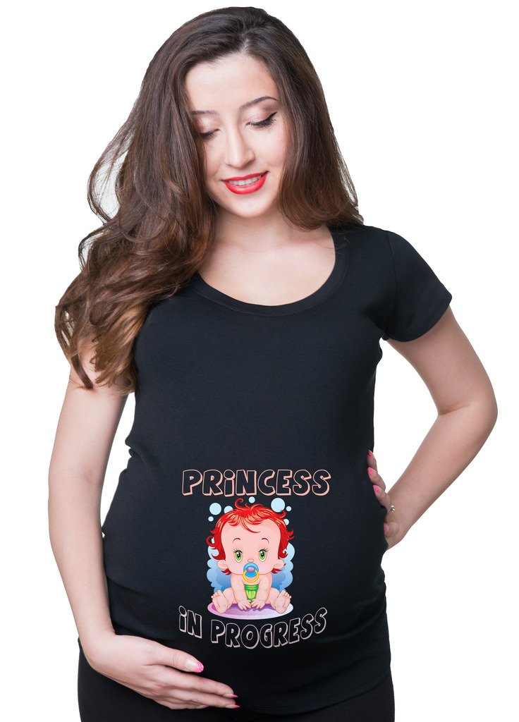 Princess in Progress Maternity Pregnancy T-Shirt - Comfortable Jersey Top for Expecting Moms - Perfect for Baby Showers, Gender Reveals & Pregnancy Announcements