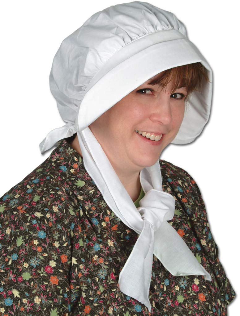 Pilgrim Bonnet Hat - Vintage Style Party Accessory (1 Count, Pack of 12) - Perfect for Halloween Costumes, Thanksgiving Celebrations & Colonial Themed Events
