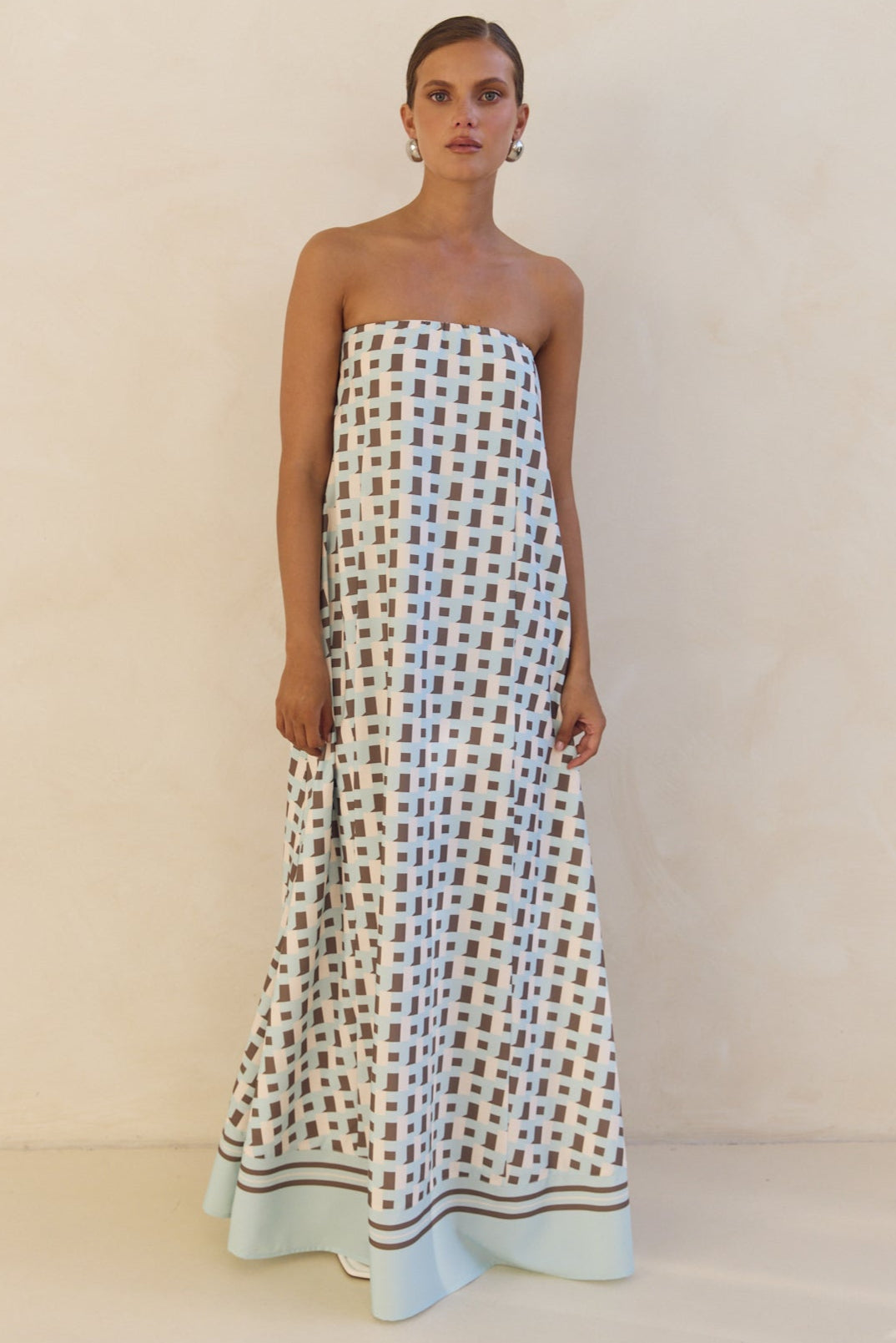 Siena Maxi Dress for Women - Flowy Long Summer Dress in Aqua Blue, Beach Wedding Party Vacation Outfit