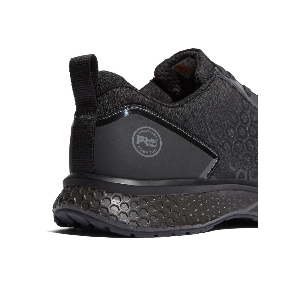 Reaxion Composite Toe Work Shoes for Men - Black Safety Boots with Slip Resistant & Electrical Hazard Protection | Ideal for Construction, Warehouse & Industrial Work
