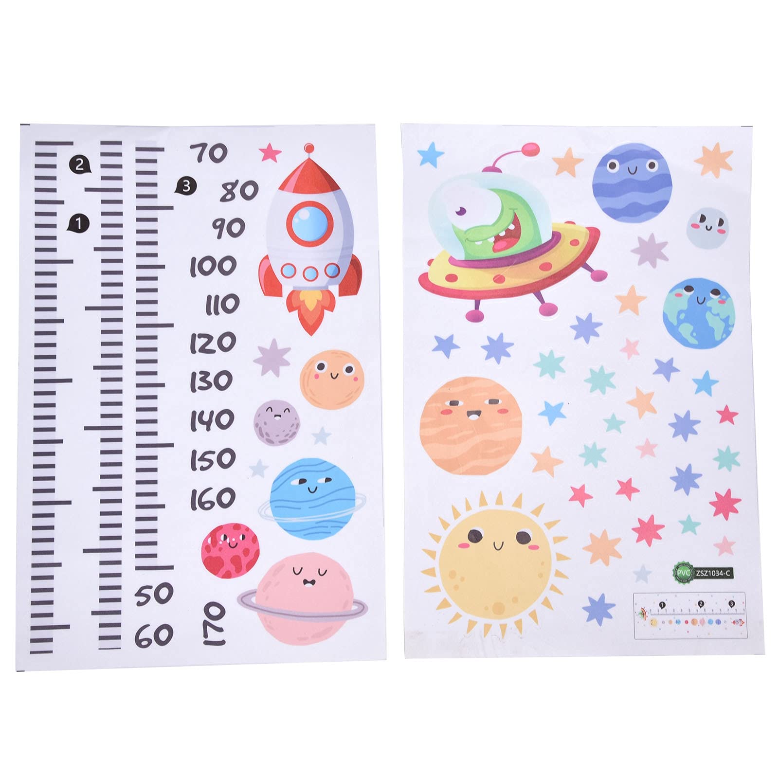 Space-Themed Wall Stickers - Waterproof Cartoon Spaceship Wall Decals for Living Room & Kids Bedroom - Durable Home Decor Graffiti Art for Nursery, Playroom & Office