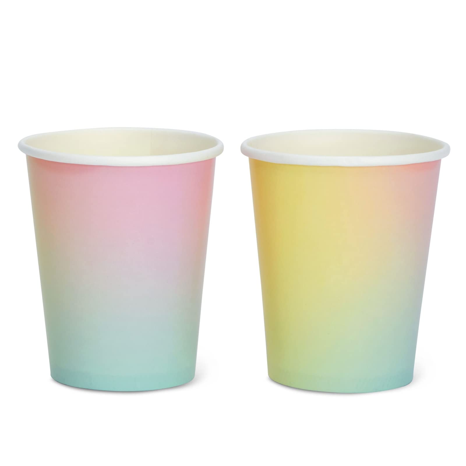 BLUE PANDA 144-Piece Pastel Rainbow Birthday Party Supplies Set - Includes Paper Plates, Napkins, Cups & Pink Cutlery (Serves 24) | Perfect for Kids Birthday Parties, Baby Showers & Rainbow Themed Events