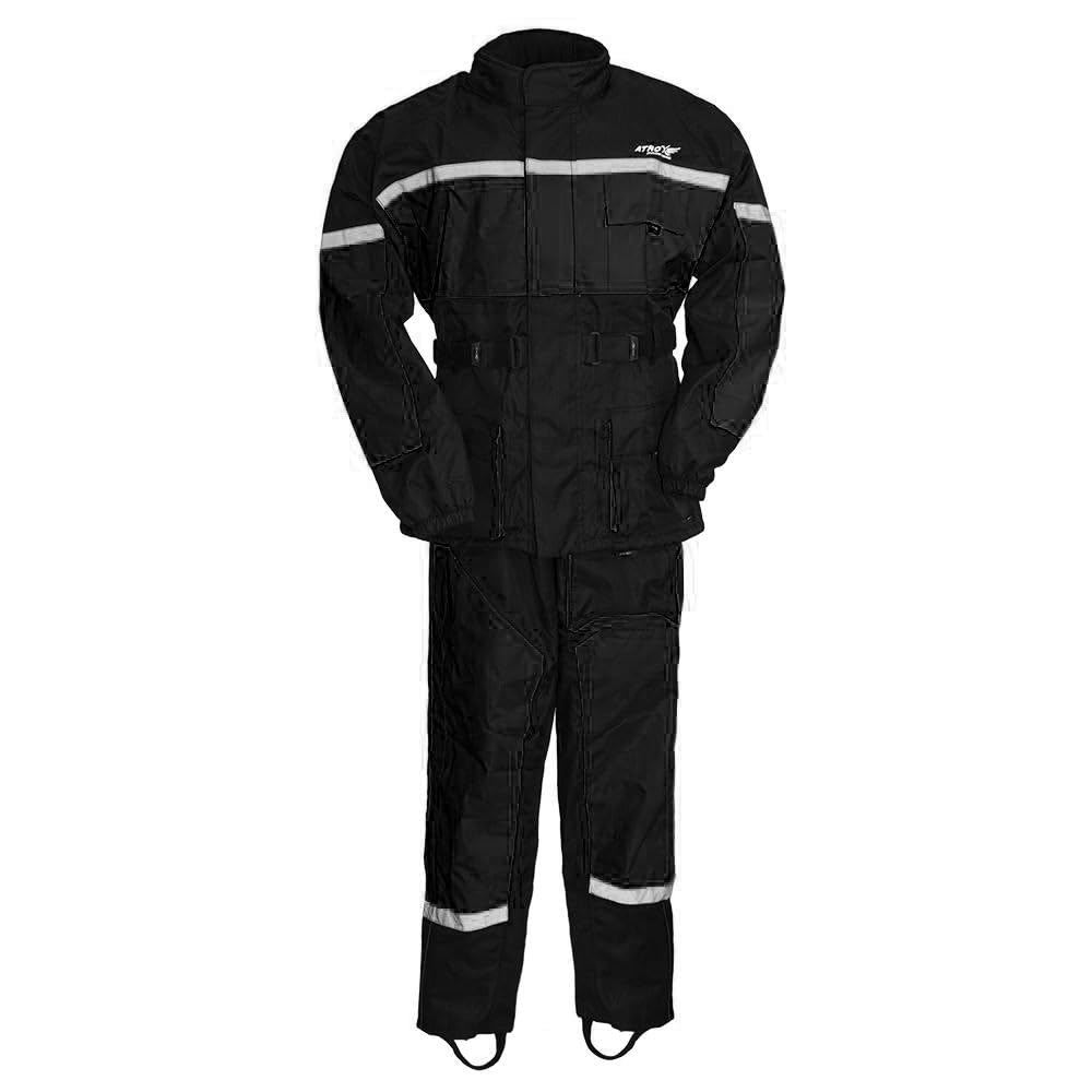 First Mfg Co Men's Motorcycle Rain Suit - Waterproof Ripstop Biker Riding Gear for All-Weather Protection - Ideal for Commuting, Touring & Outdoor Adventures