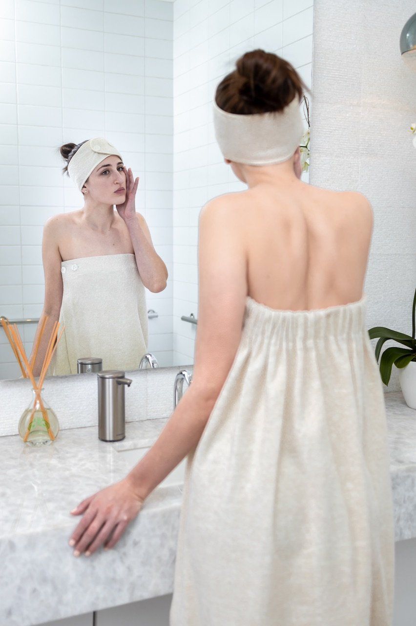 Premium Japanese Terry Bath Wrap Set - Ultra Soft & Absorbent Towel Robe for Spa, Bathroom & Lounge Comfort