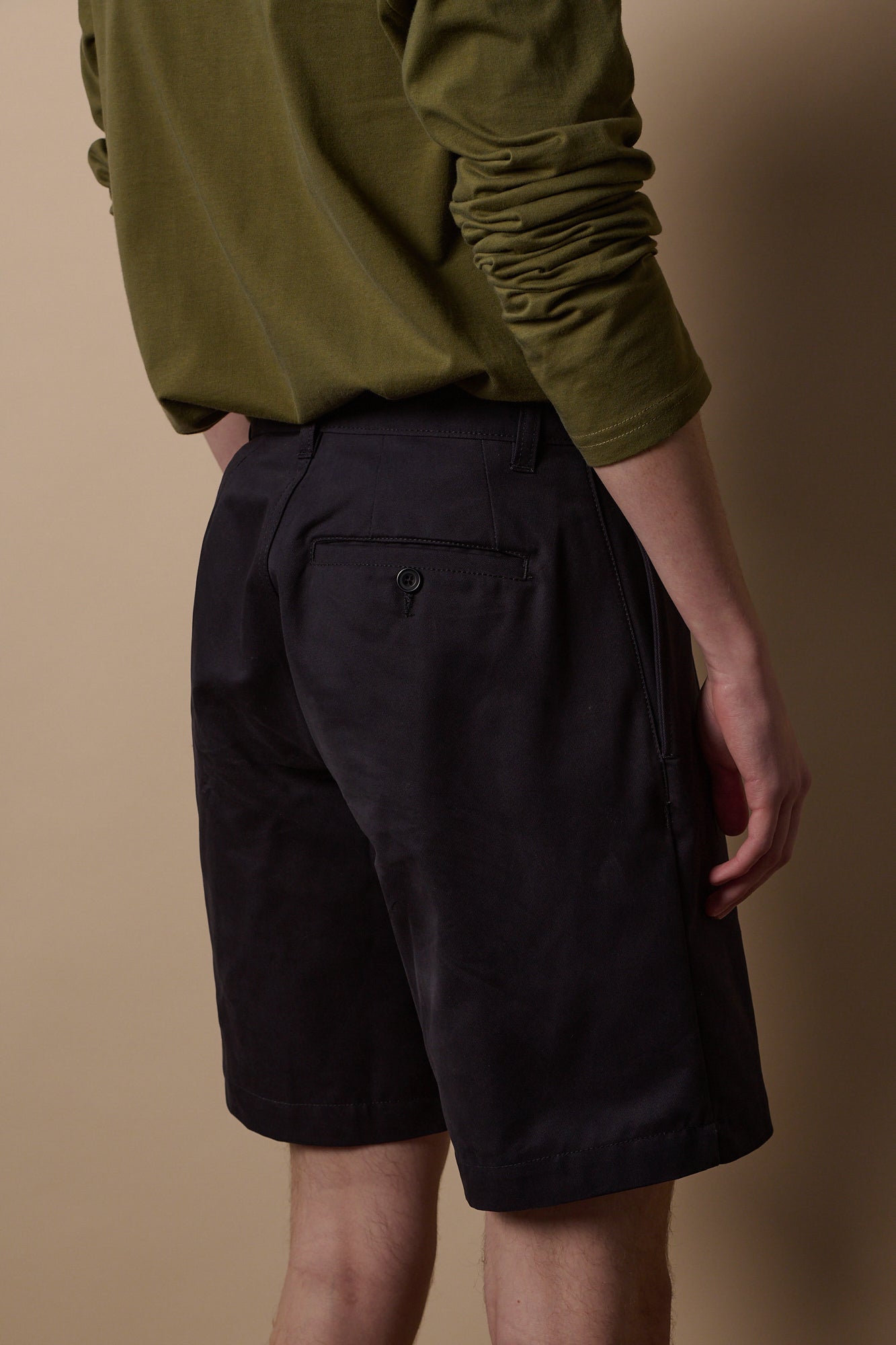 Men's Pleated Shorts - Navy Blue Casual Summer Shorts for Walking, Travel & Outdoor Activities