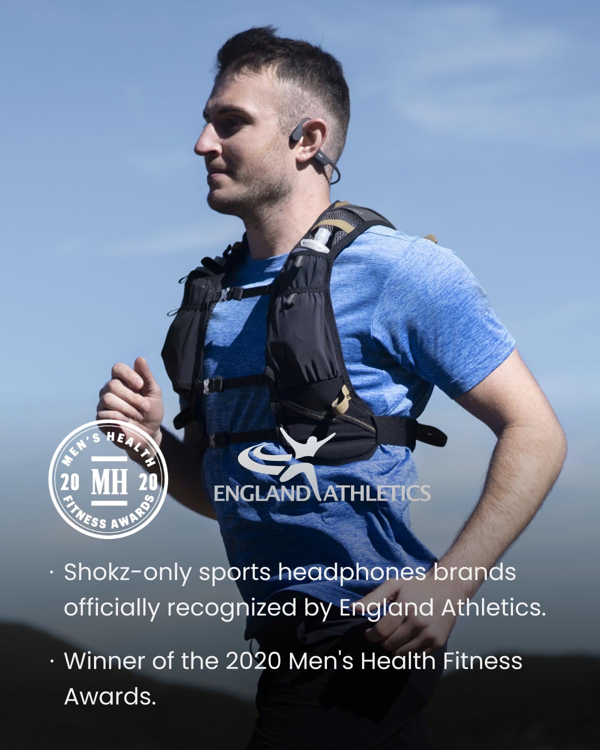 SHOKZ OpenRun SE Wireless Bone Conduction Headphones - Open-Ear Bluetooth Sports Earphones with Mic | IP55 Waterproof | 8-Hour Battery Life | England Athletics Recommended | Perfect for Running, Cycling & Workouts (Comet Grey)