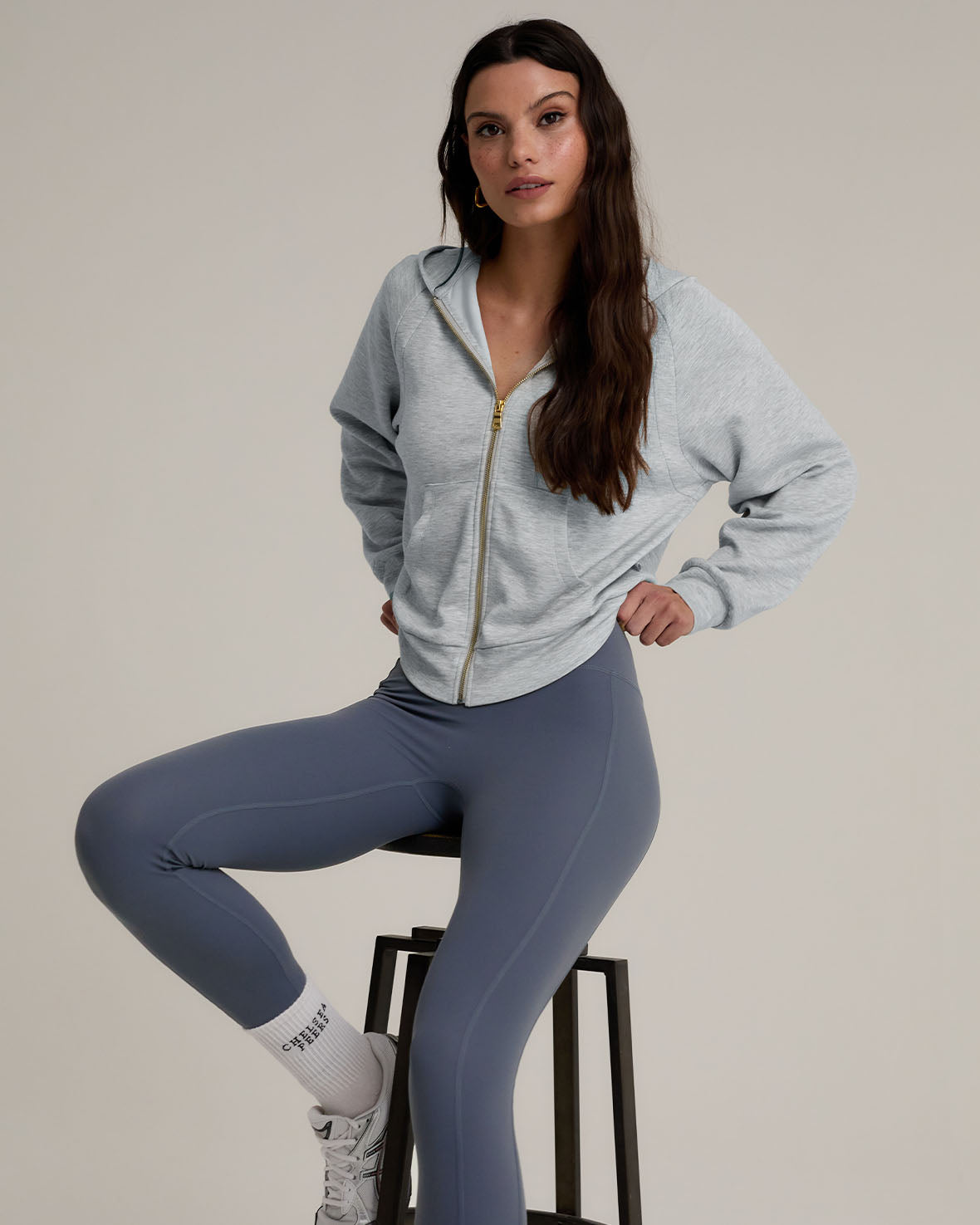 LuxeComfort Scuba Zip Hoodie for Women - Soft Fleece-Lined Pullover with Kangaroo Pocket, Grey Marl - Perfect for Casual Outfits, Lounge Wear & Outdoor Activities