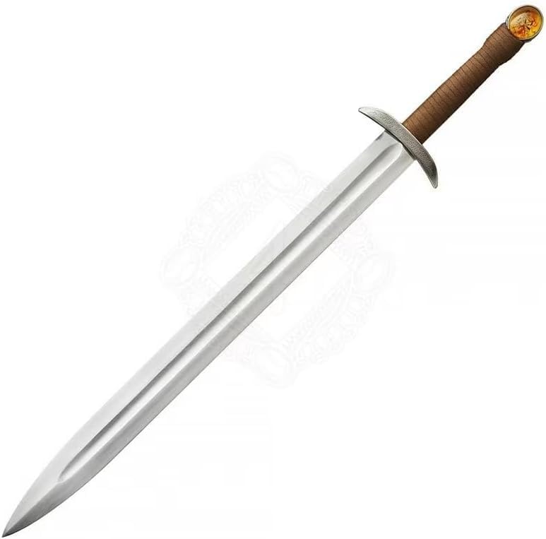 Uhtred's Serpent-Breath Viking Sword with Leather Scabbard | Functional Carbon Steel Battle-Ready Sword | Historical Replica, Warrior Weapon, Medieval Collectible | Perfect for Cosplay, LARP, Display & Viking Gifts for Men