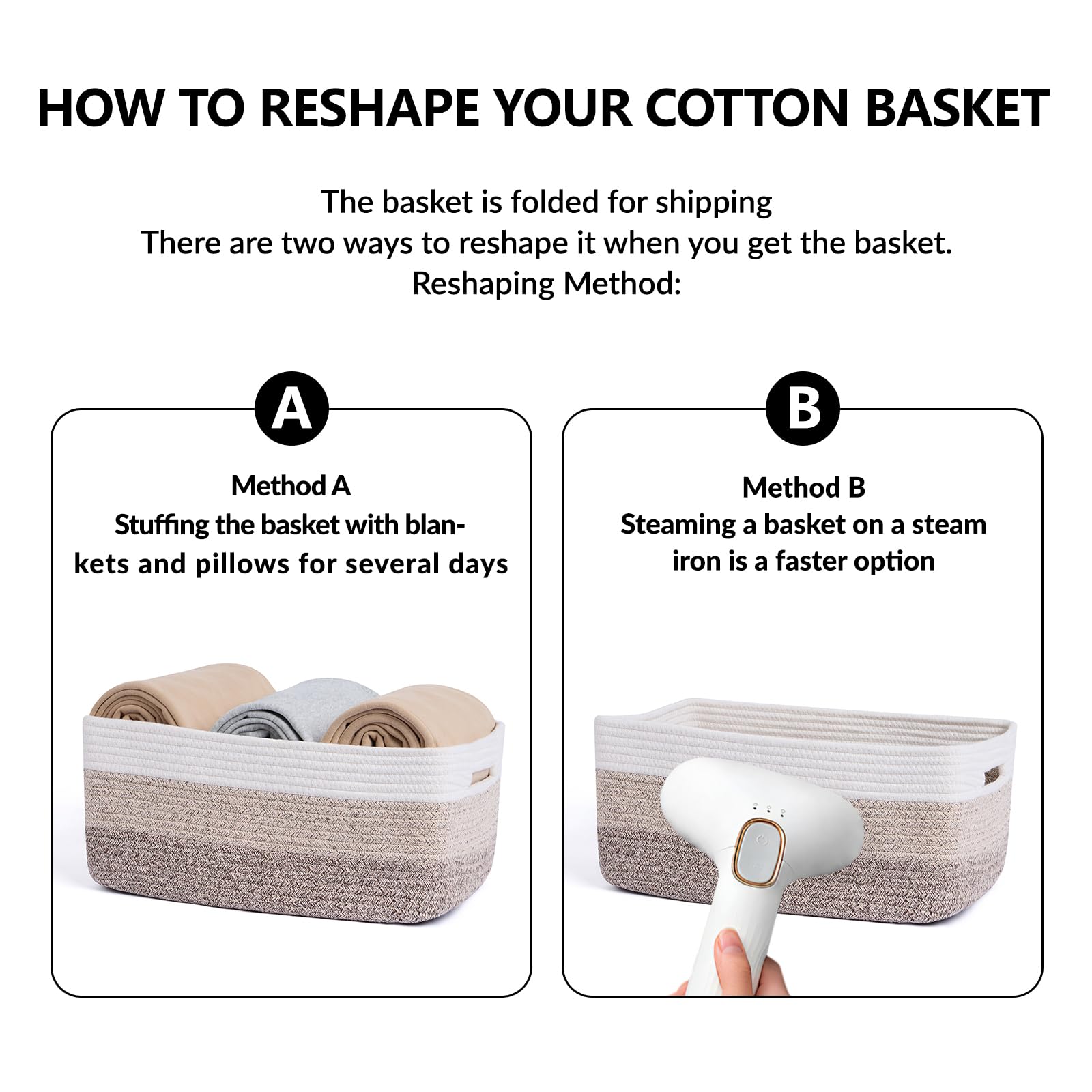 Large Woven Storage Baskets for Shelves & Closets - 17