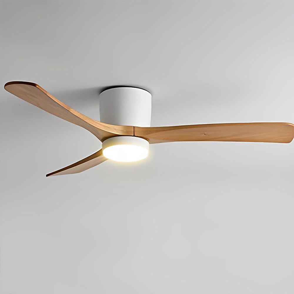 iBalody 36 Inch Quiet Ceiling Fan with Light and Remote Control - 6 Speed Settings, White LED Light, Wooden Blades - Perfect for Living Room, Dining Room, Bedroom, and Office Spaces