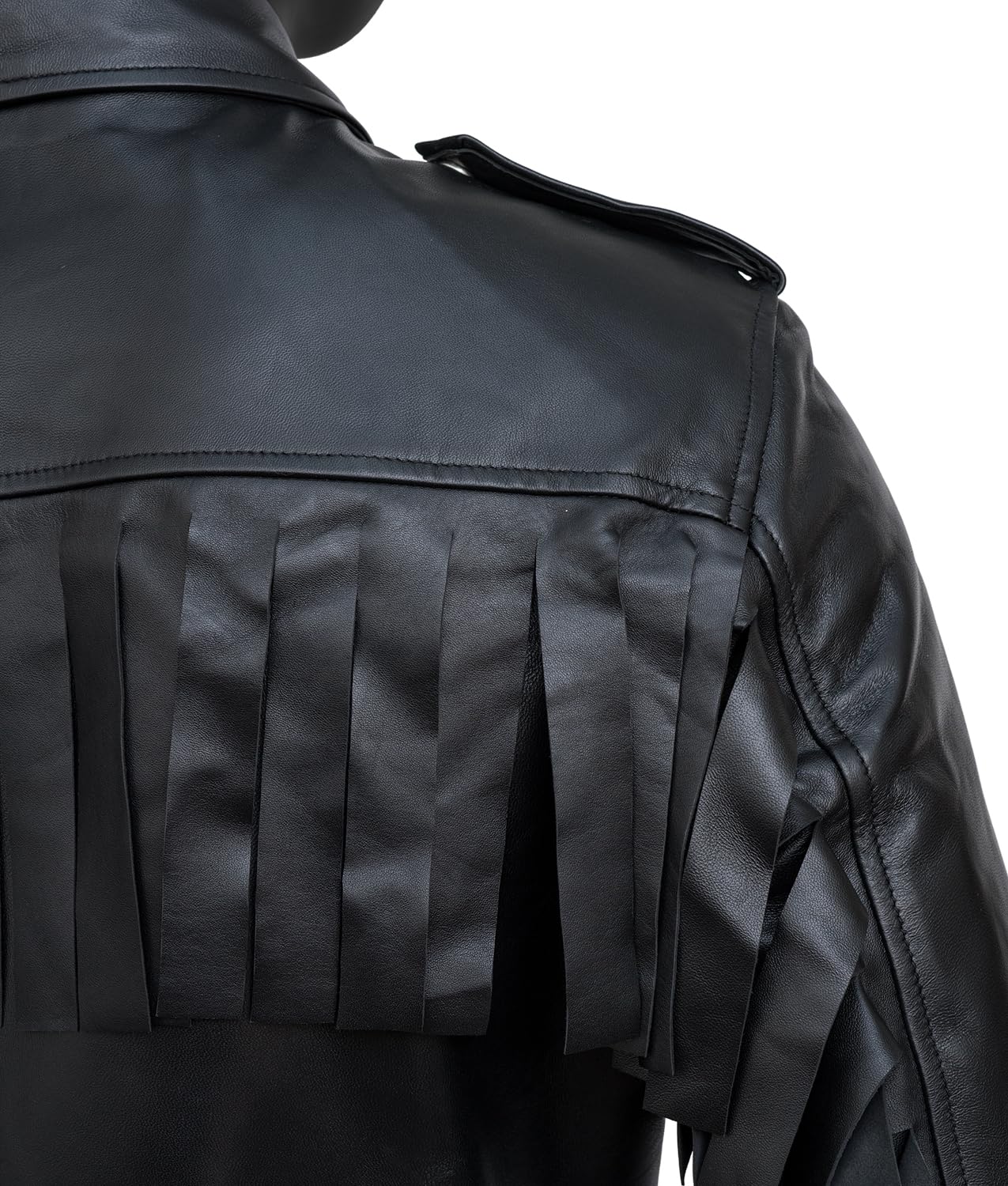 HIGOBO Men's Black Fringe Leather Jacket - Classic Biker Style Motorcycle Jacket for Men | Perfect for Riding, Parties & Casual Outfits