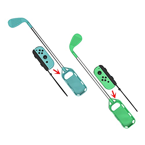WDGAM Switch Sports Accessories - 2 Pack Golf Club Handle Grips for Nintendo Switch Joy-Con | Compatible with Mario Golf: Super Rush Game | Perfect for Home Gaming & Party Sports Fun