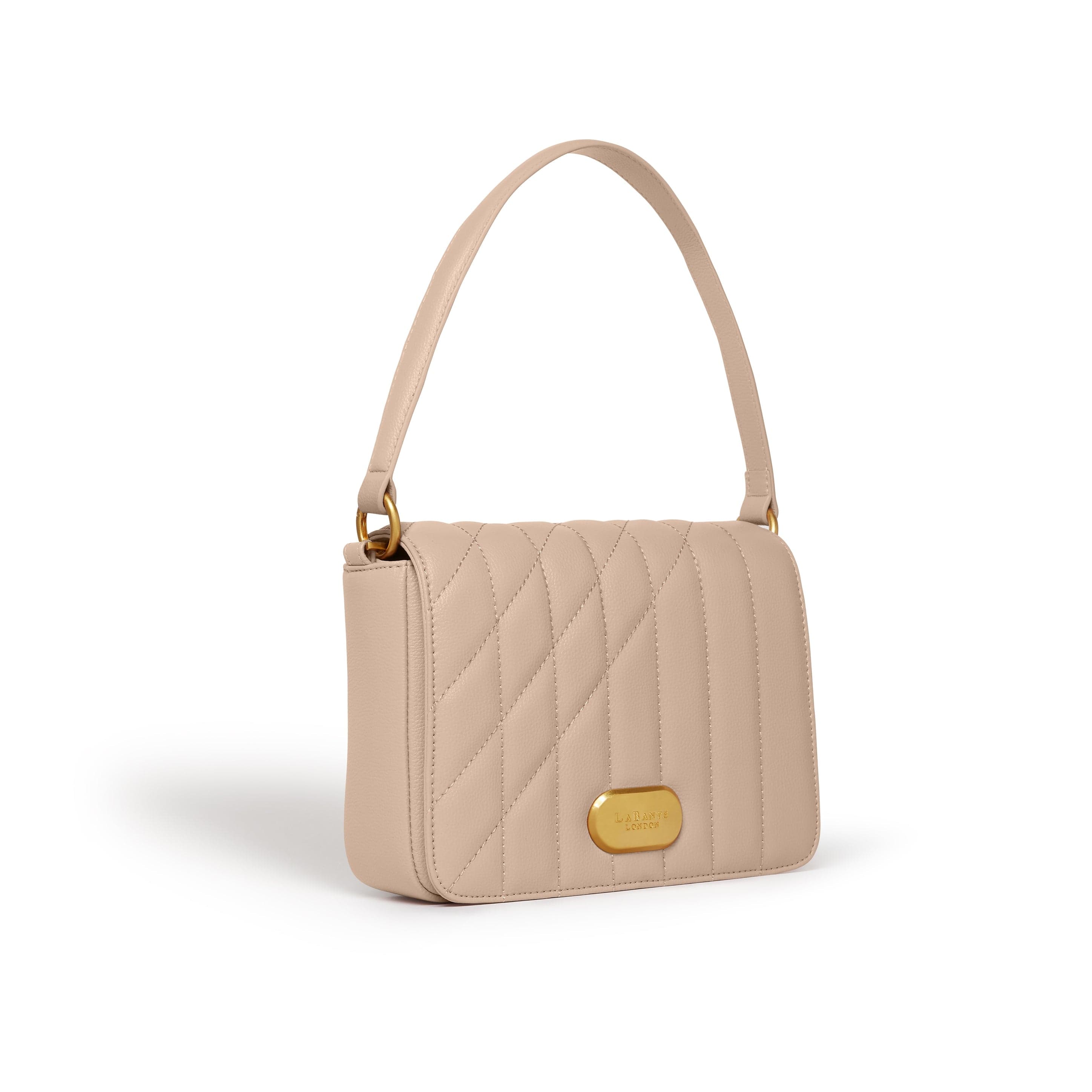 Vegan Leather Shoulder Bag for Women - Iris Crossbody Purse in Beige | Stylish & Eco-Friendly Handbag for Work, Travel & Everyday Use