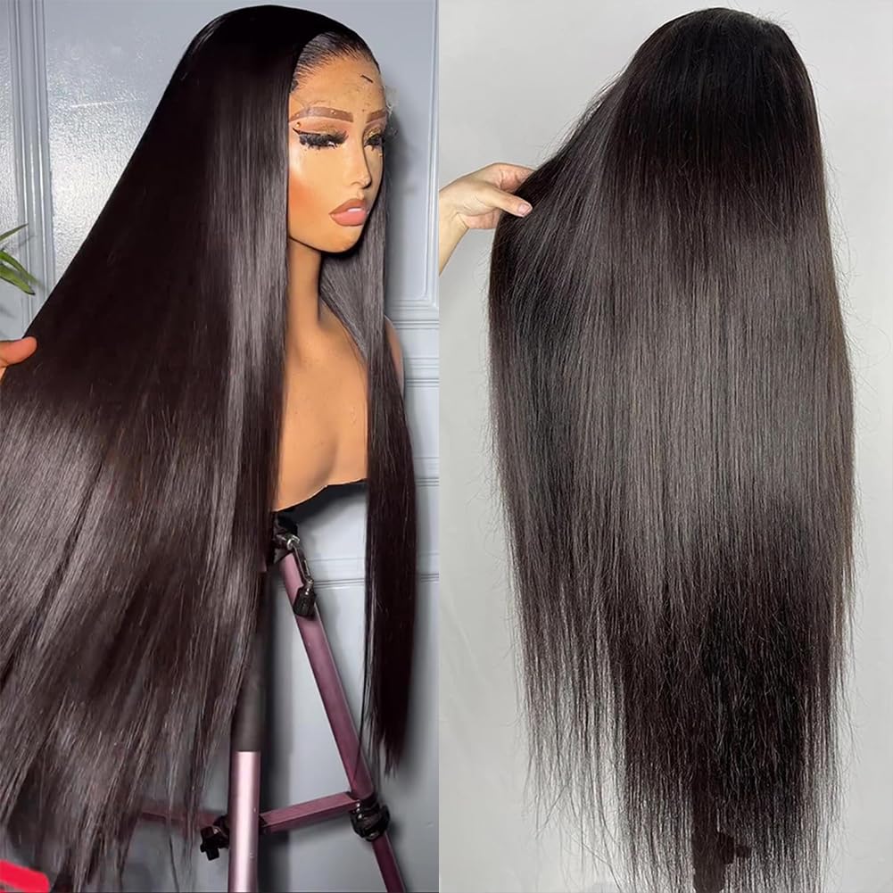 26 Inch Straight Lace Front Human Hair Wig - 250% Density 13x6 HD Lace - Glueless Pre-Plucked Natural Hairline for Women - Perfect for Daily Wear, Cosplay & Special Occasions