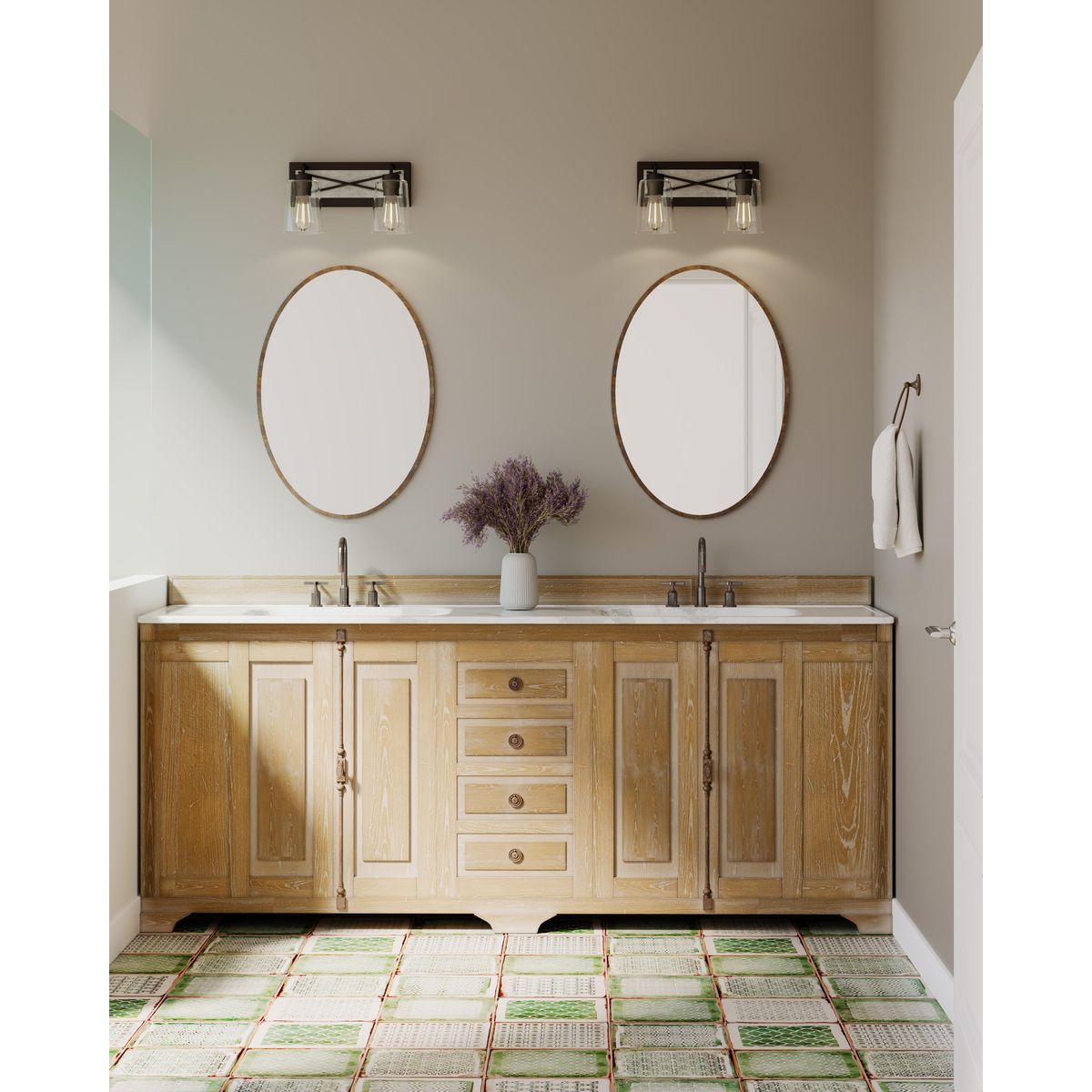 Briarwood Collection 2-Light Clear Glass Bathroom Vanity Light Fixture - Perfect for Modern Bathroom & Powder Room Lighting