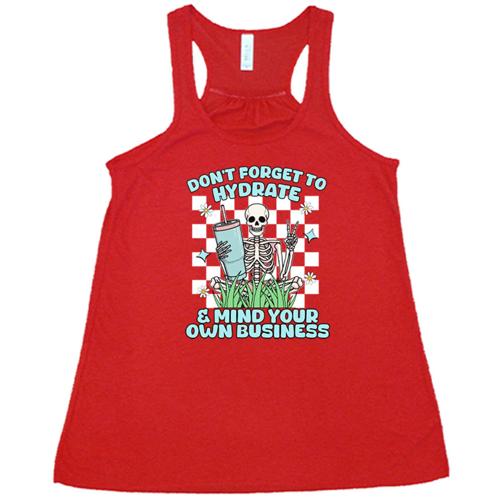 Stay Hydrated & Mind Your Own Business Funny T-Shirt - Comfortable Cotton Tee for Women & Men - Perfect for Gym, Workout, Office & Casual Wear
