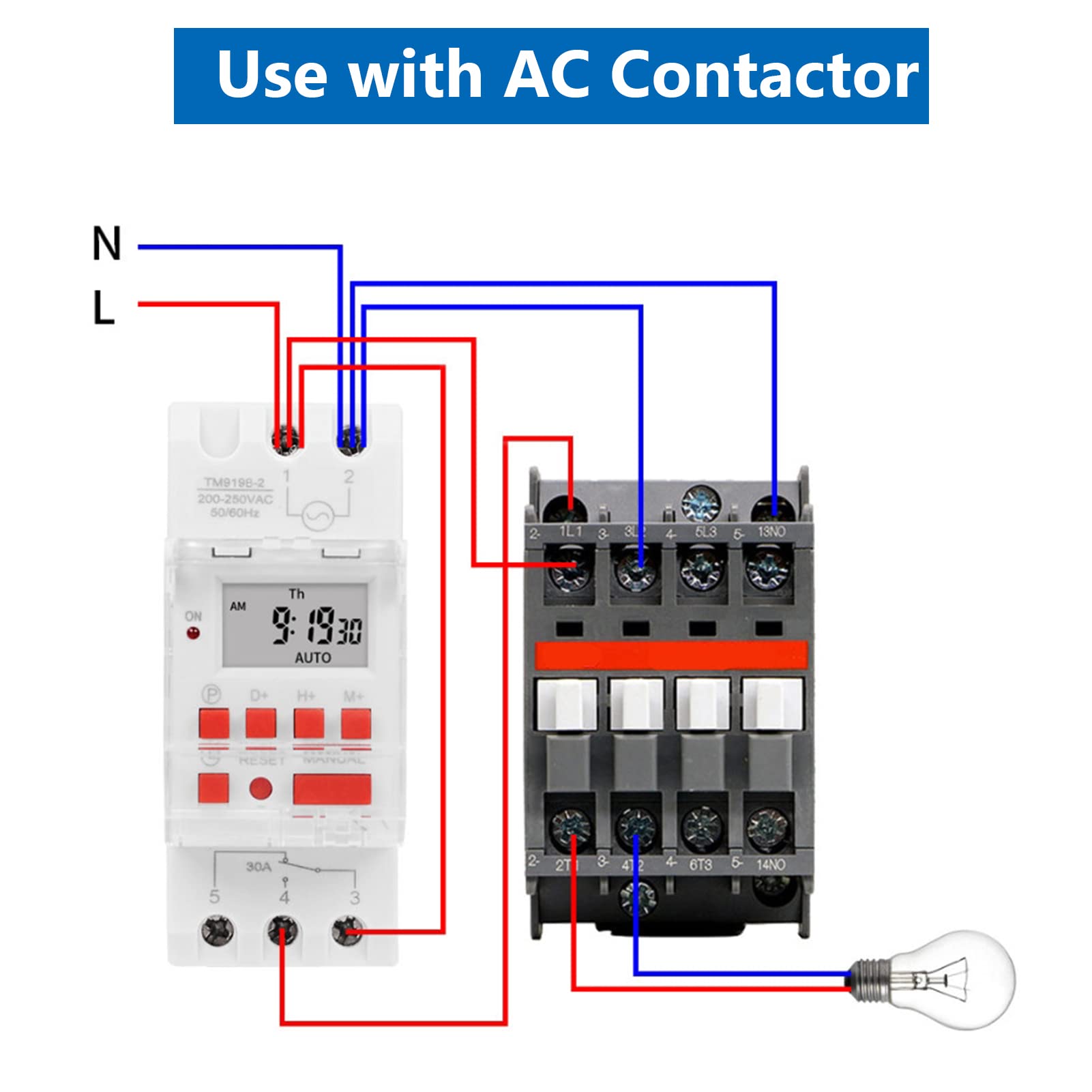 TM919BK Digital Timer Switch - AC 85-265V 30A, 24H/7D Programmable with 16 On/Off Settings & Countdown Function | Perfect for Home Automation, Lighting Control, and Energy Saving