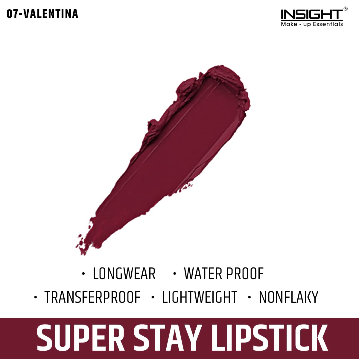 INSIGHT COSMETICS SUPER STAY LIPSTICK - Valentina Shade | Long Lasting Matte Liquid Lipstick | Waterproof & Transfer Proof | Perfect for Date Night, Parties & Everyday Wear