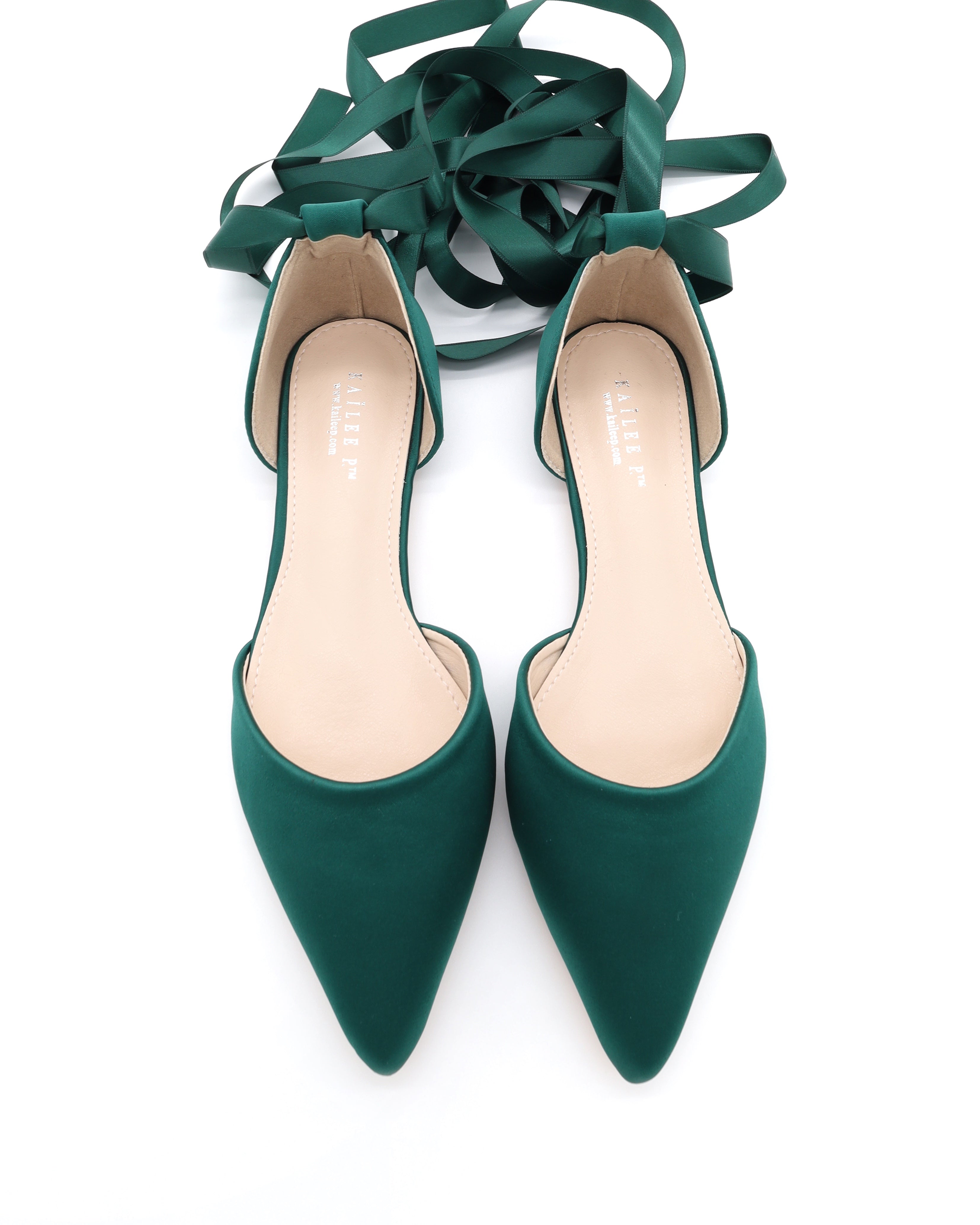 Elegant Satin Pointy Toe Flats - Ankle Tie or Ballerina Lace Up Style for Women | Perfect for Weddings, Parties & Formal Occasions
