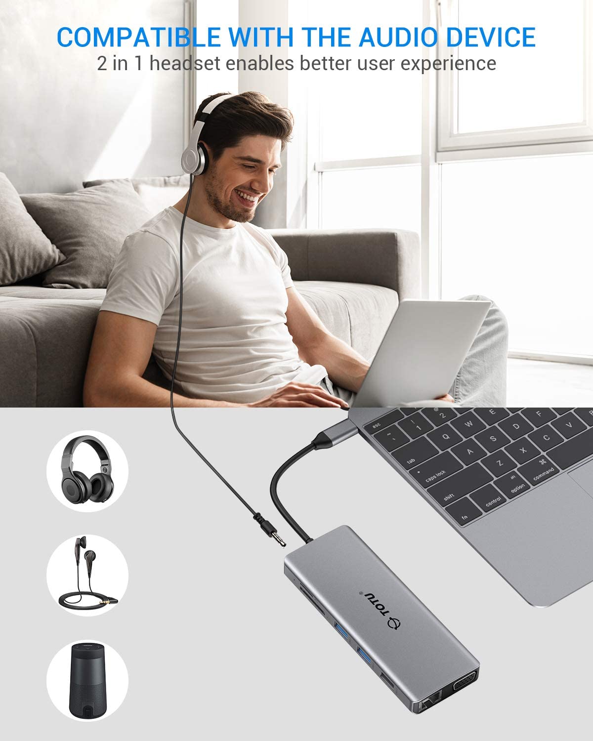 TOTU 13-in-1 USB C Hub with 4K HDMI, DP, VGA, 2 USB 3.0, 2 USB 2.0, 75W PD - Triple Display Docking Station for MacBook Pro, Windows Laptops - Perfect for Home Office, Gaming & Multi-Screen Productivity