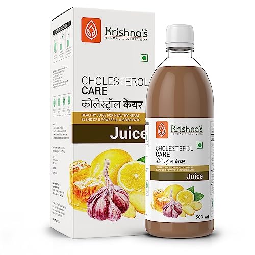 KRISHNA's Herbal & Ayurvedic Cholesterol Care Juice - 500ml | Sugar-Free Health Drink with Honey, Apple Cider, Ginger & Garlic | Supports Heart Health & Natural Detox | Perfect for Daily Wellness Routine & Ayurvedic Lifestyle