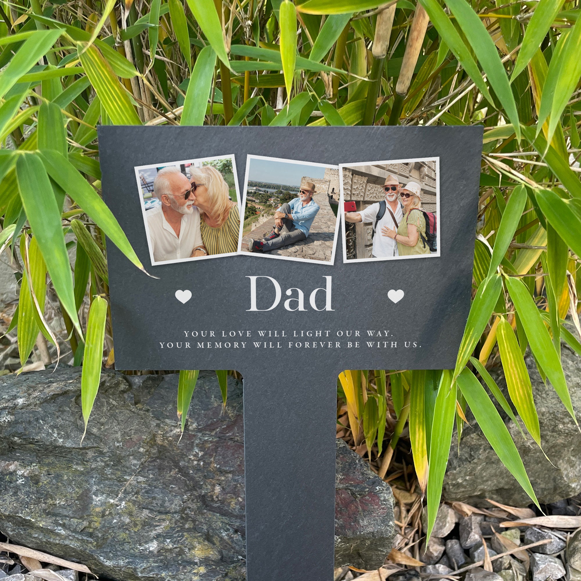 Custom Engraved Large Photo Memorial Slate Plant Marker - Personalized Garden Stone for Loved Ones - Perfect for Graves, Memorial Gardens & Special Tributes