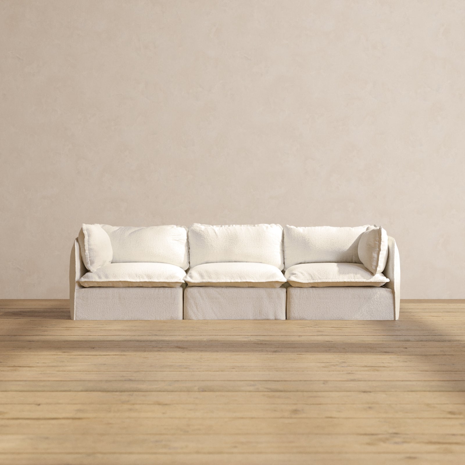 Premium Modular Performance 3-Seater Sofa in Luxurious Mousse Fabric - Perfect for Living Rooms, Home Theaters & Office Lounges | Deluxe Blend Comfort