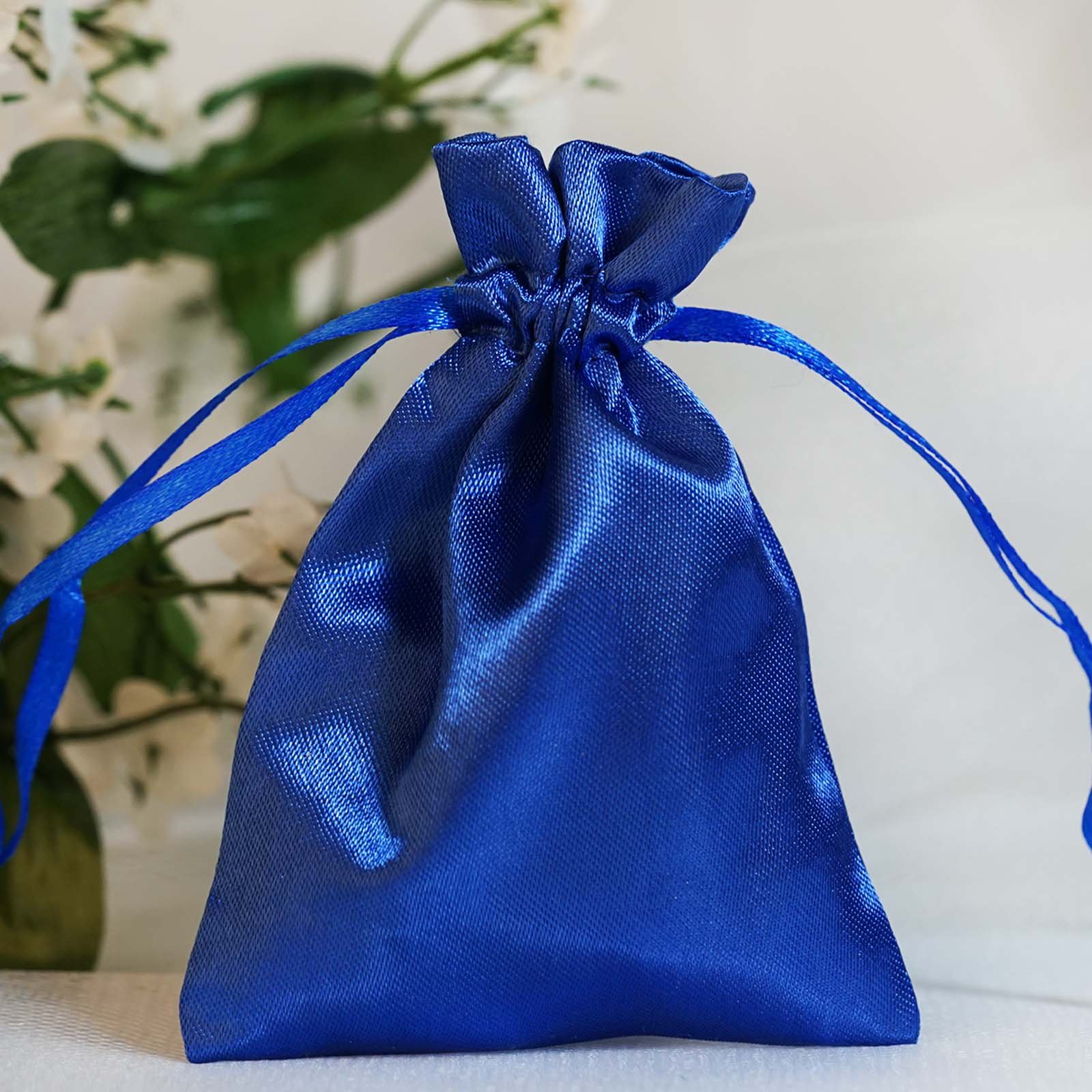 60-Piece 3x4 Inch Royal Blue Satin Drawstring Bags - Wedding Favors, Party Gift Bags, Jewelry Pouches, Candy Bags for Bridal Showers, Baby Showers & Birthday Celebrations